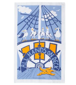 All hands on deck tea towel