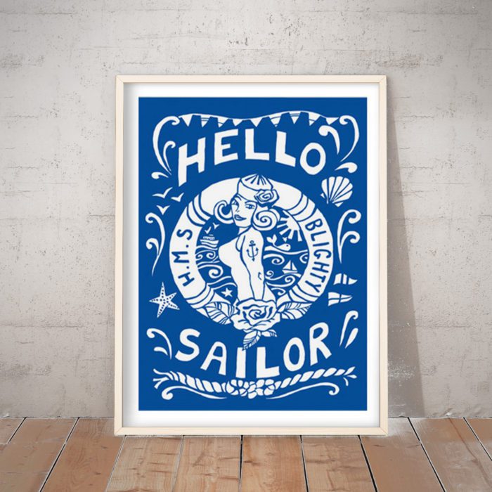 Hello Sailor Art Print by Port and Lemon