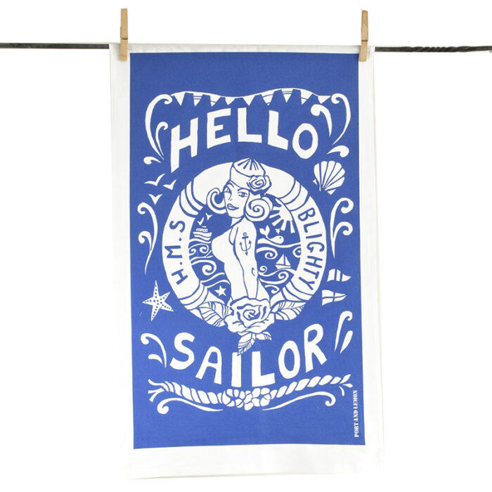 Hello Sailor Tea Towel by Port and Lemon
