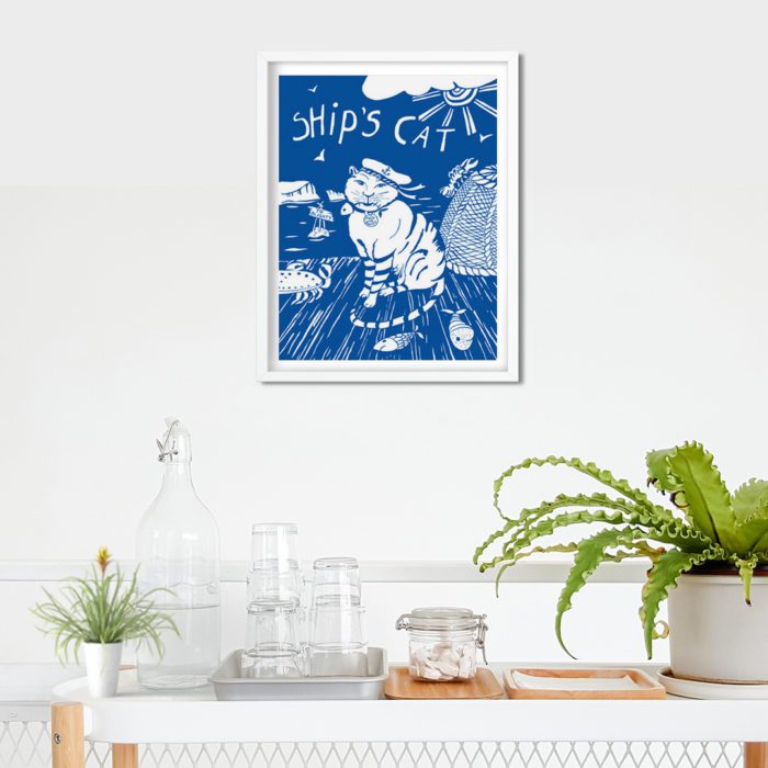 Ships Cat Art Print by Port and Lemon - Image 2