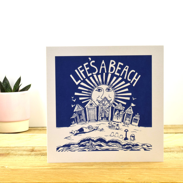Life's a Beach Greetings Card by Kate Cooke for Port and Lemon
