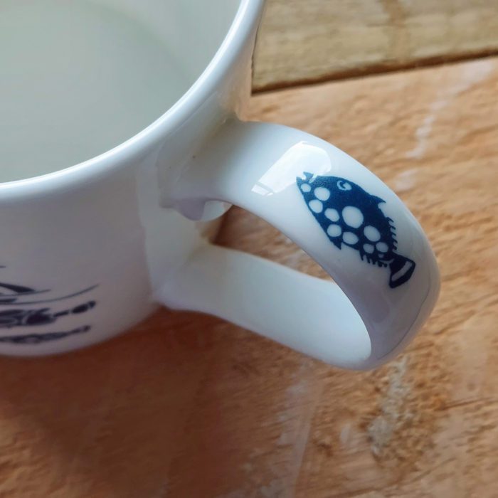 Fish and Ships Hand Decorated Bone China Mug - Image 3
