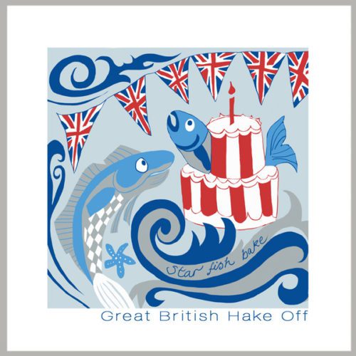 great british hake off greetings card by tracy evans for port and lemon