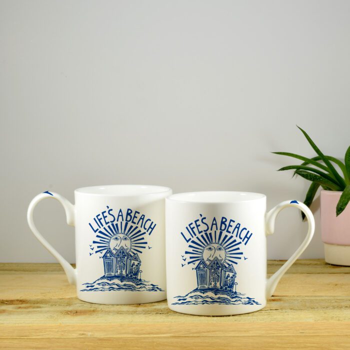 Life's a Beach Hand Decorated Bone China Mug