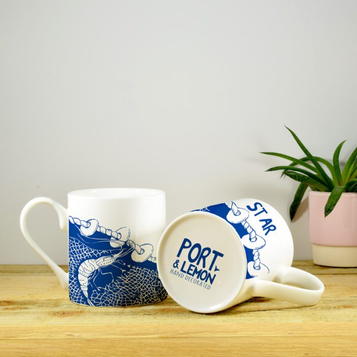 Prawn Star Hand Decorated Bone China Mug - Image 4