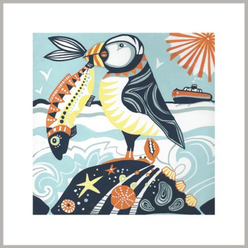 proud as a puffin greetings card by kate cooke for port and lemon