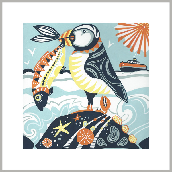 proud as a puffin greetings card by kate cooke for port and lemon