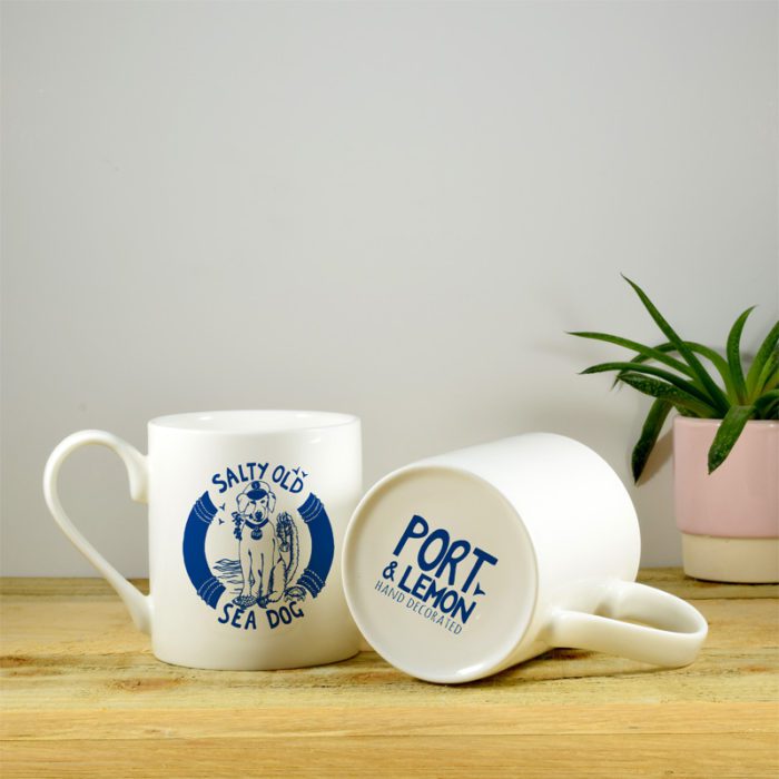 Salty Old Sea Dog Hand Decorated Bone China Mug