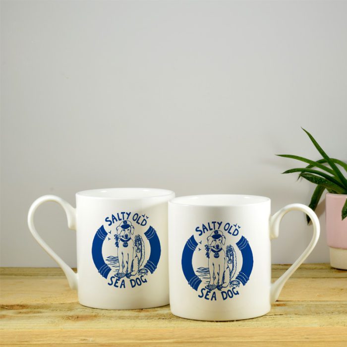Salty Old Sea Dog Hand Decorated Bone China Mug - Image 2