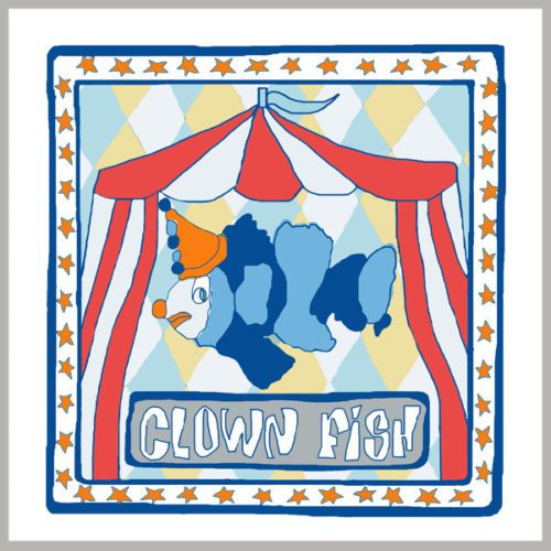 clown fish greetings card by tracy evans for port and lemon