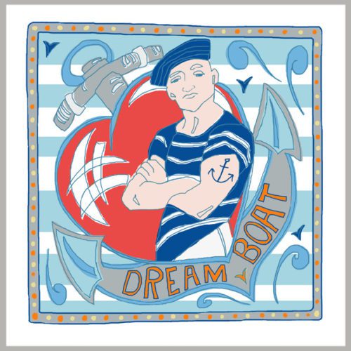 dream boat greetings card by tracy evans for port and lemon