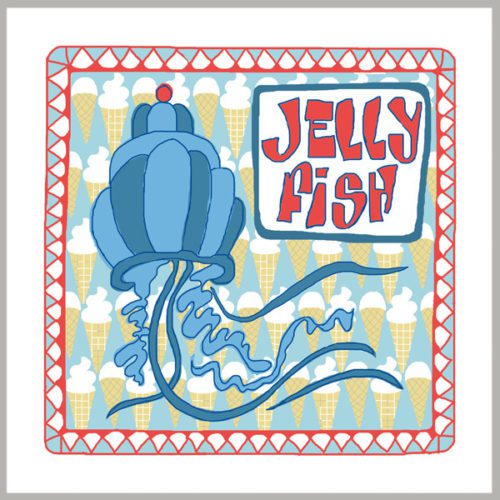 jelly fish greetings card by tracy evans for port and lemon