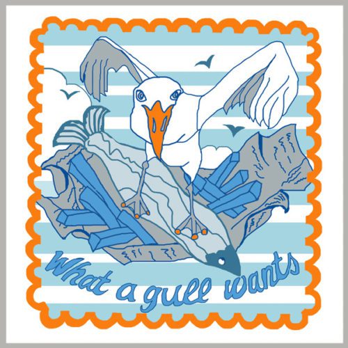 what a gull wants greetings card by tracy evans for port and lemon