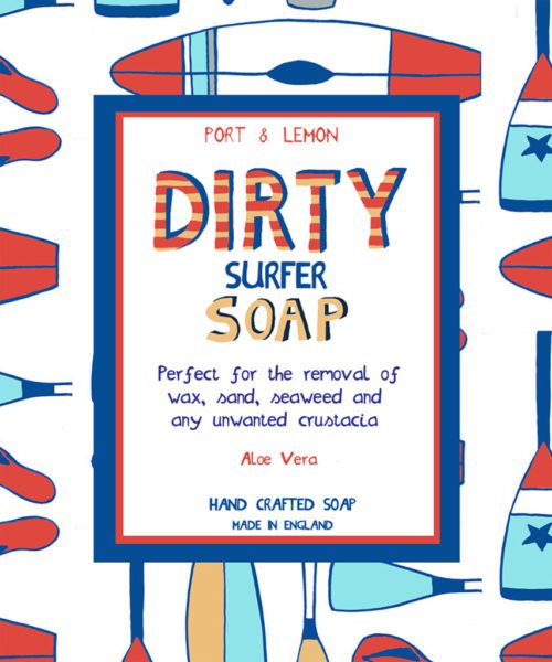scrubber wash bag and dirty surfer soap