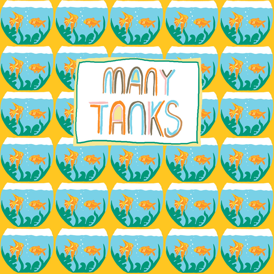 Many Tanks Greetings Card by Tracy Evans for Port and Lemon - Image 2