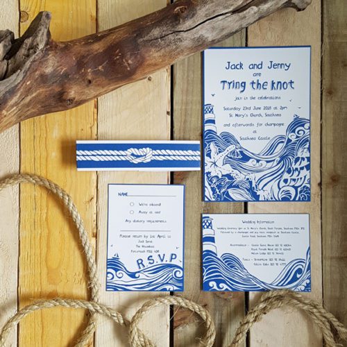 tying the knot wedding invitation bundle by port and lemon