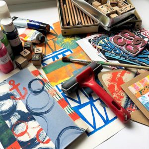 collage, art courses, workshops