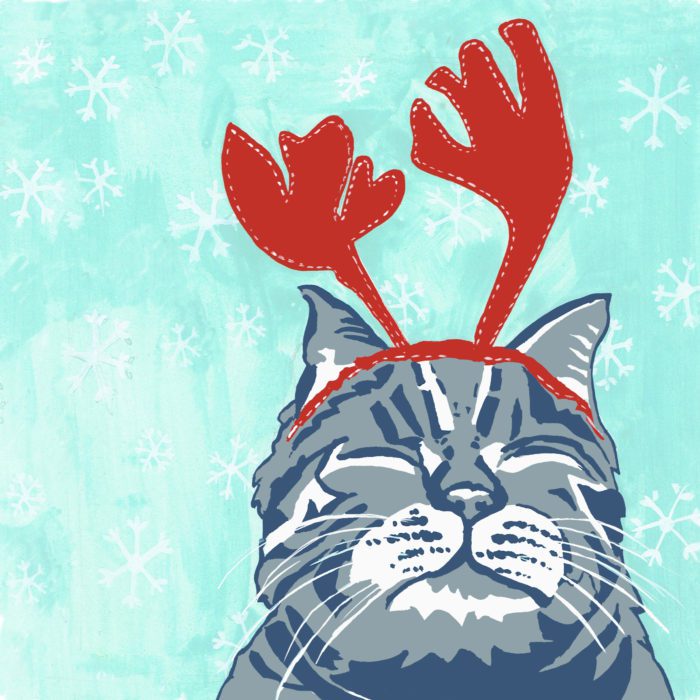Christmas Card - Deer Cat by Tracy Evans for Port and Lemon - Image 2