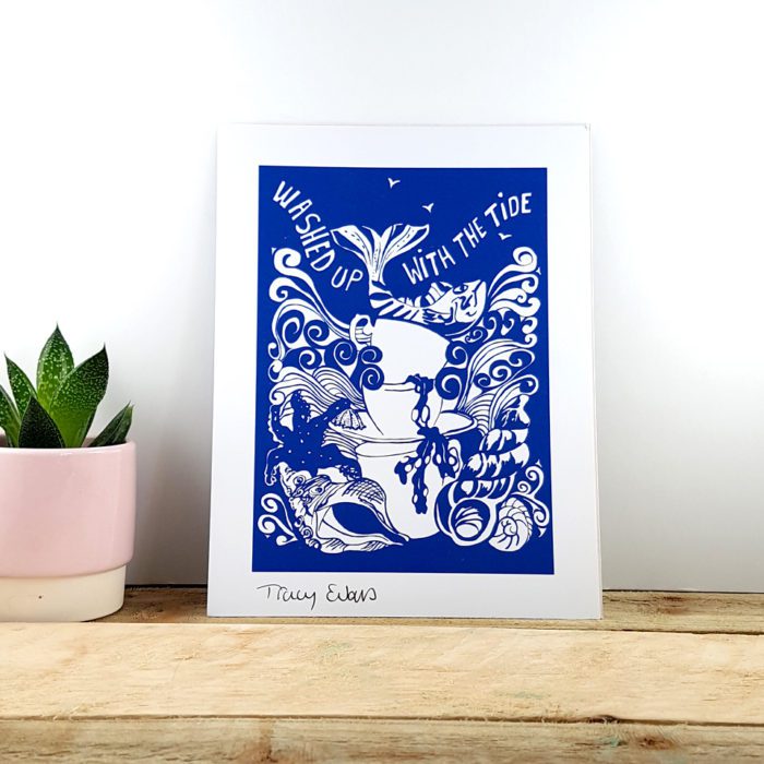 Washed up with the Tide A5 Art Print by Port and Lemon