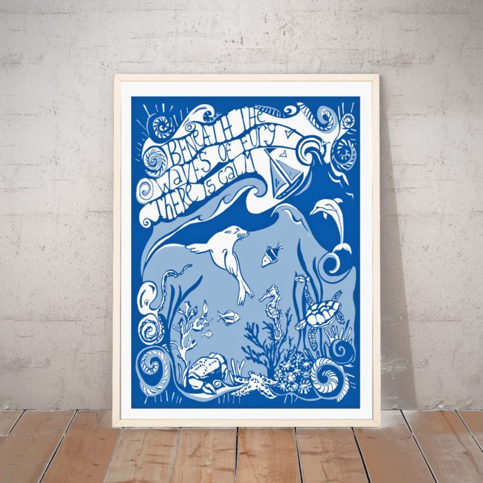 Beneath the Waves Art Print by Port and Lemon for Sea-Changers