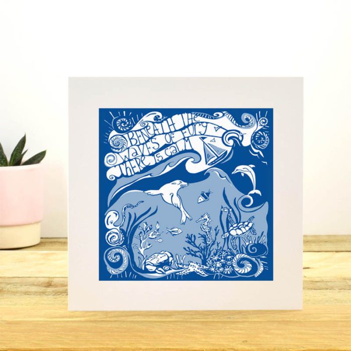 Beneath the Waves Greeting Card by Tracy Evans for Sea-Changers
