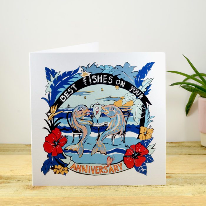 Anniversary Fishes Greetings Card by Tracy Evans for Port and Lemon
