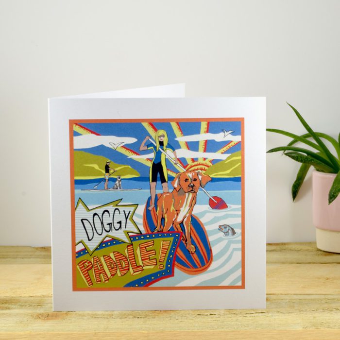 Doggy Paddle Greetings Card by Tracy Evans for Port and Lemon