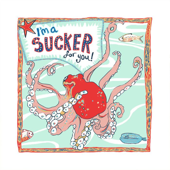 Sucker for You Greetings Card by Tracy Evans for Port and Lemon - Image 2