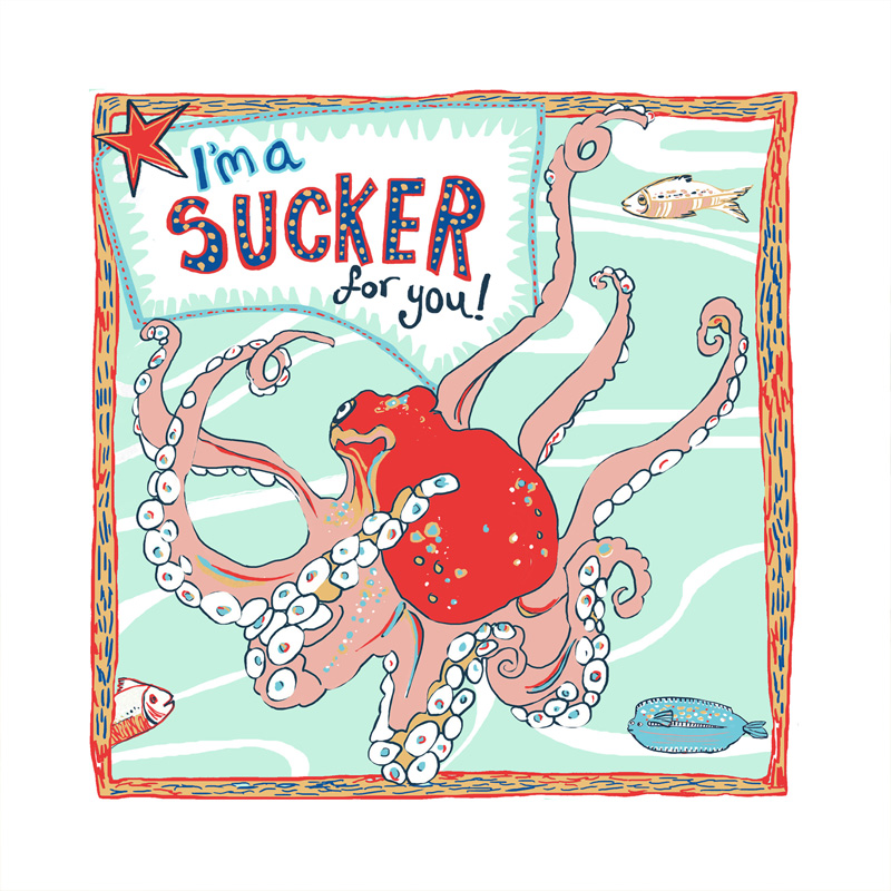 Sucker for You Greetings Card by Tracy Evans for Port and Lemon - Image 2