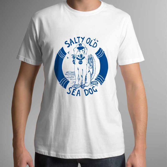 Salty Old Sea Dog Men's T Shirt - Image 2