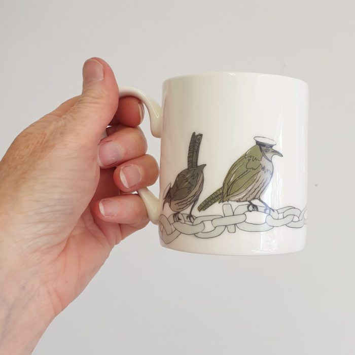 Wrens Hand Decorated Bone China Mug - Image 3