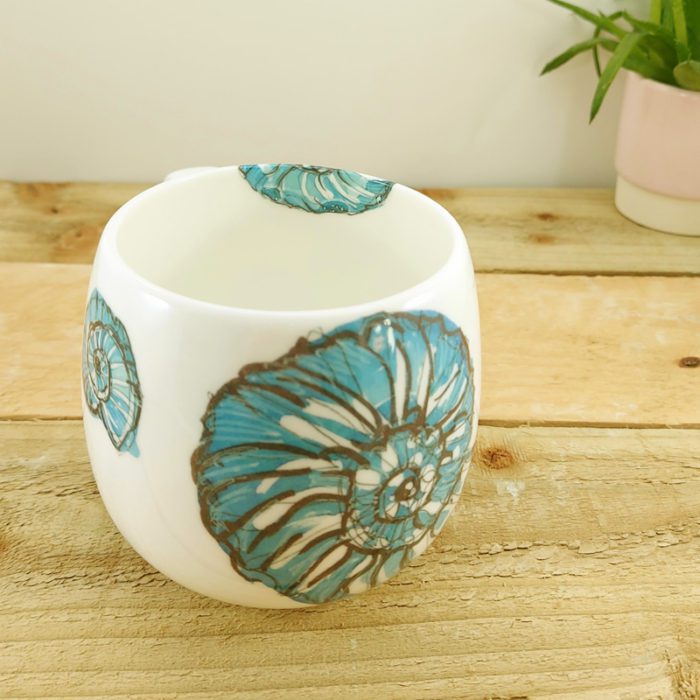 Old Fossil Hand Decorated Bone China Mug - Image 2