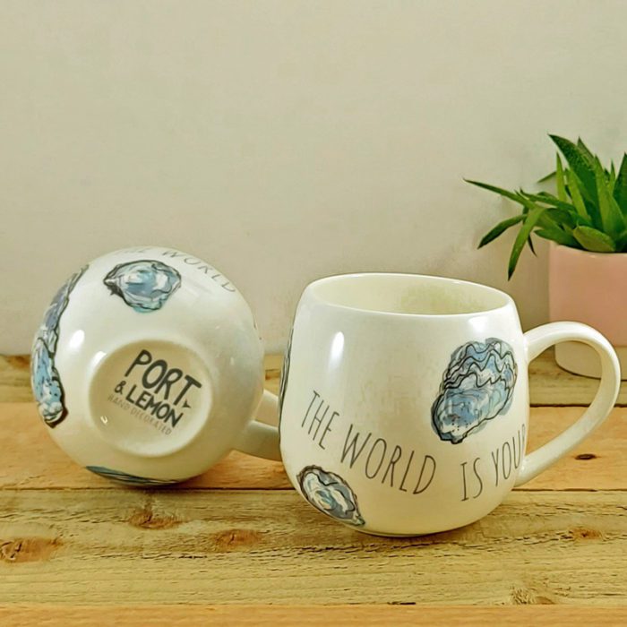 The World is your Oyster Hand Decorated Bone China Mug - Image 3