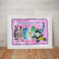 Shake your Gin Art Print by Tracy Evans
