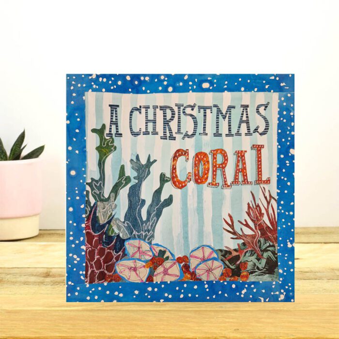 A Christmas Coral Christmas Card by Tracy Evans for Port and Lemon - Image 2