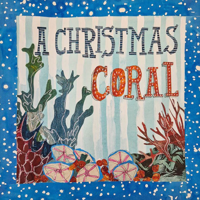 A Christmas Coral Christmas Card by Tracy Evans for Port and Lemon