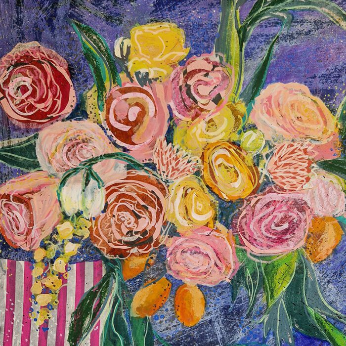 mixed media floral workshop